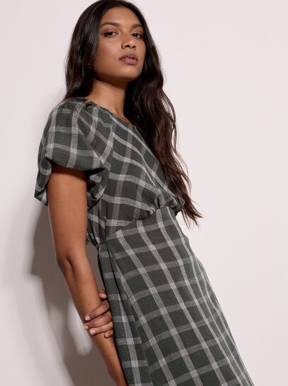 Check Print Midaxi Dress