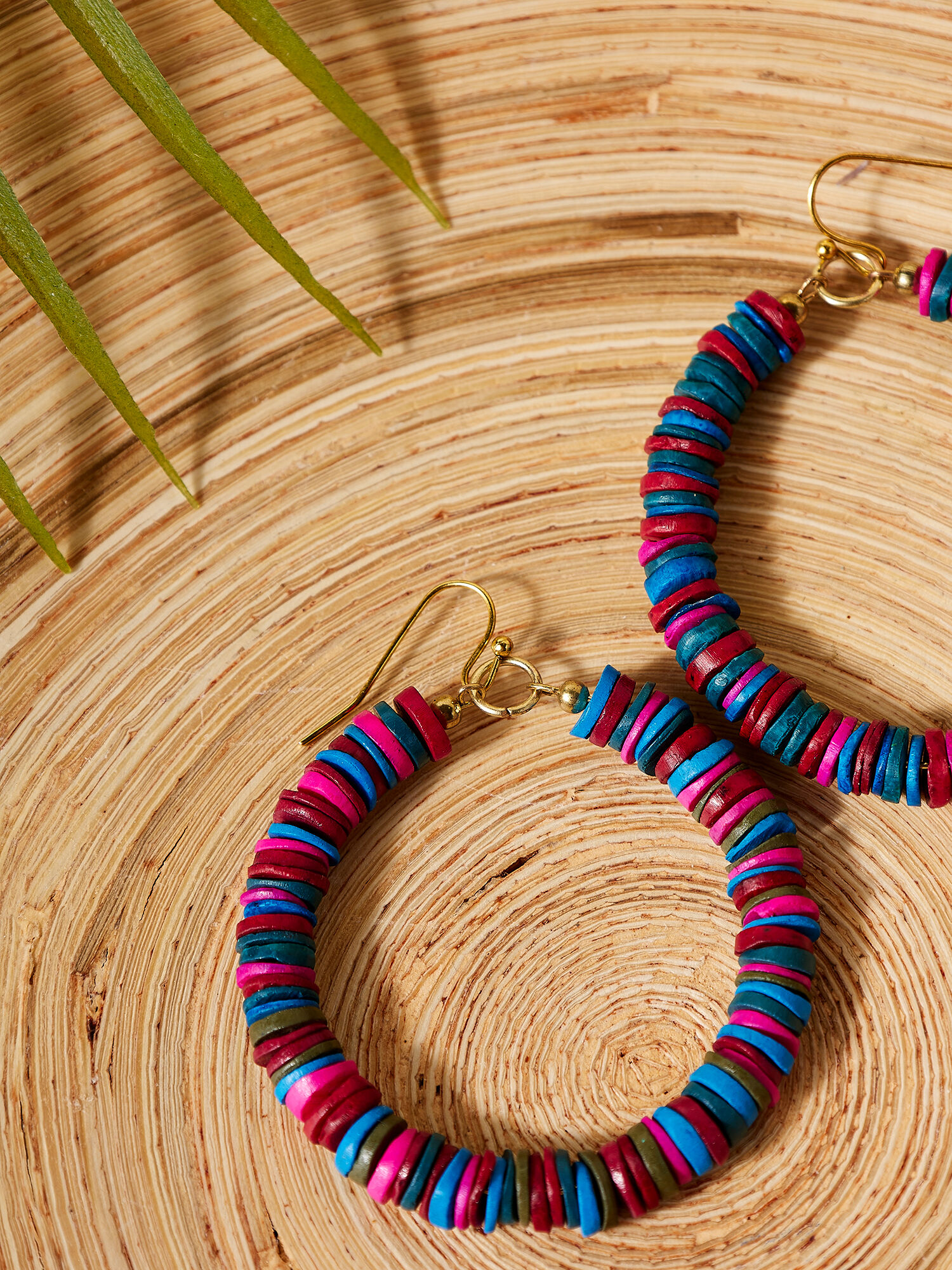 Beaded hoop earrings sale