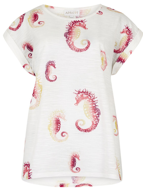 Seahorse Tee, Red, large