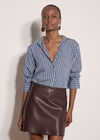 Oversized Stripe Shirt, Blue, large
