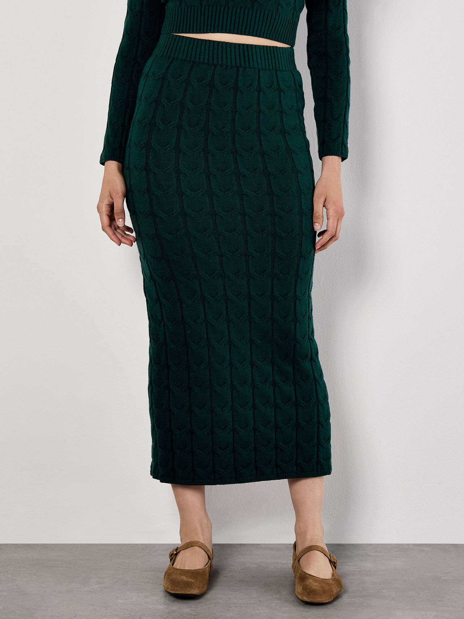 Cable Knit Maxi Skirt | Apricot Clothing