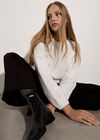 Daisy Applique Chunky Knit Jumper, White, large