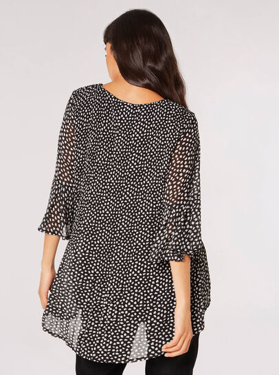 Polka Dot Plisse Oversized Top