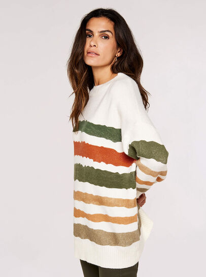 Paint Spray Striped Jumper