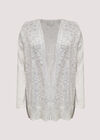Textured Slub Cardigan, Cream, large