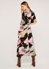 Abstract Floral Maxi Dress, Black, large