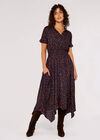 Dot Smock Midi Dress, Navy, large