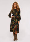  Daisy Spray Midi Dress, Black, large
