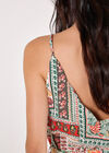 Tropical Print Camisole Midi Dress, Mint, large