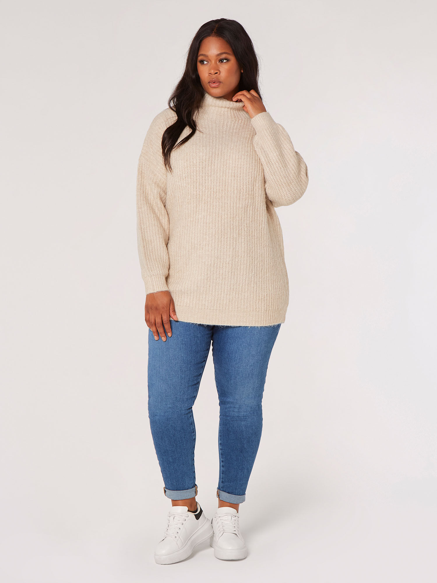 Curve Oversized Chunky Jumper Apricot Clothing