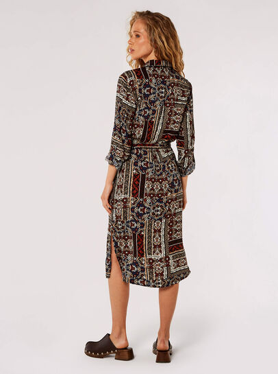 Ikat Patchwork Midaxi Dress
