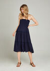 Pom Pom Trim 2in1 Dress, Navy, large