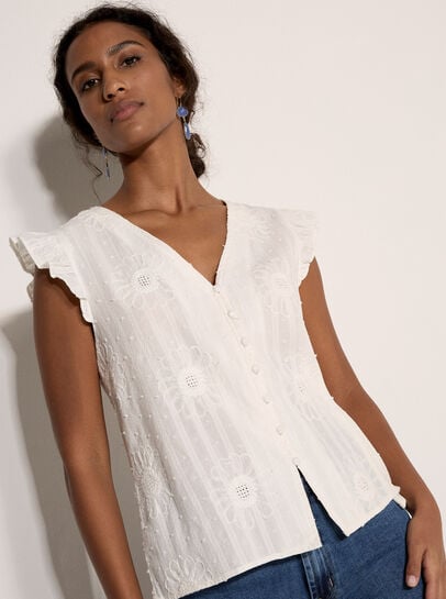 Daisy Embroidered Blouse