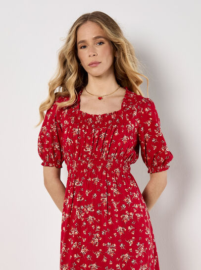 Ditsy Floral Milkmaid Midi Dress