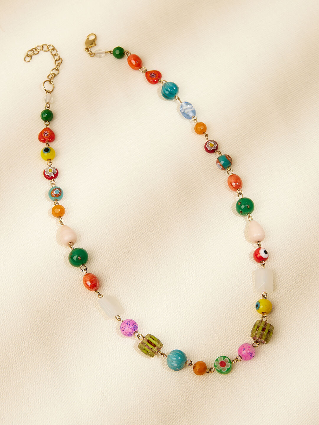 Image of Multi-Colour Stone Bead Necklace