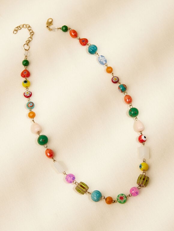 Multi-Colour Stone Bead Necklace, Assorted, large