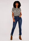 Zebra Print T-Shirt, Stone, large