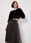 Leopard Tulle Skirt, Brown, large