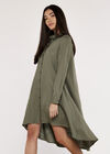 High Low Shirt Dress, Khaki, large