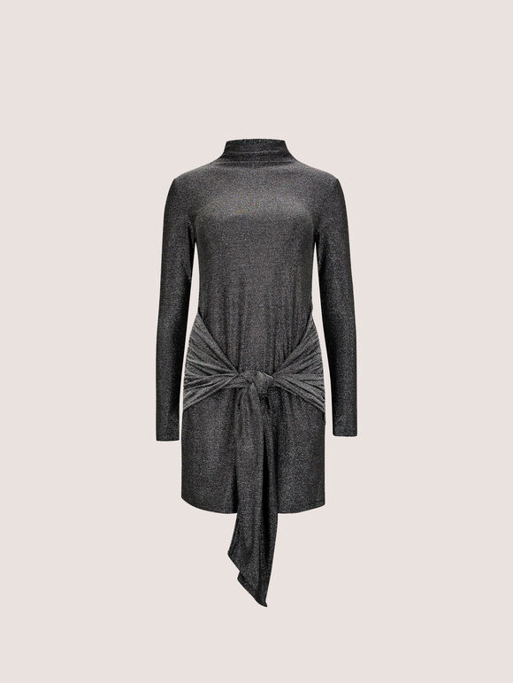 Glitter Mini Dress, Silver, large