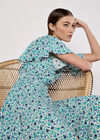 Watercolour Floral Midi Dress, Blue, large