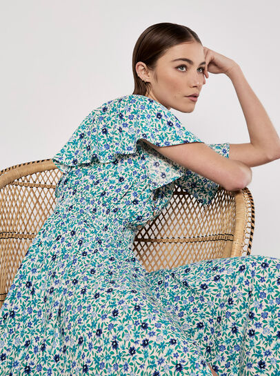 Watercolour Floral Midi Dress