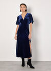 Velvet Wrap Maxi Dress, Navy, large