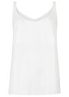 Strappy V Neck Vest Top, Cream, large