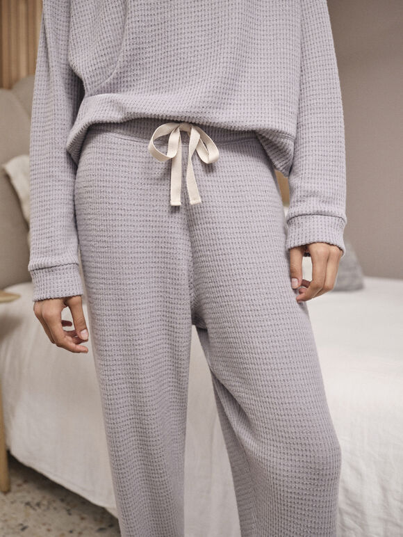 Waffle Lounge Joggers, Grey, large