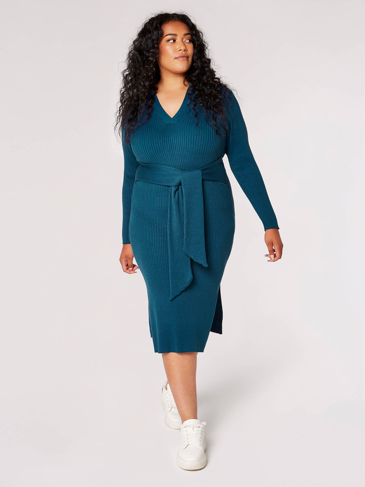 Plus size clearance ribbed midi dress