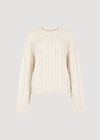 Pearl Embellished Cable Knit Jumper, Cream, large