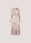 Silhouette Floral Satin Shimmer Maxi Dress, Stone, large