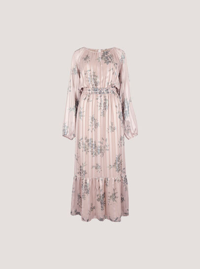 Silhouette Floral Satin Shimmer Maxi Dress