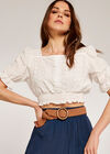 Shark Hem Crinkle Belted Skirt, Navy, large
