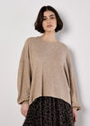 Honeycomb Knit Oversized Top, Stone, large