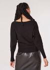 Batwing Sleeve Studded Jumper, Black, large