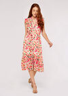 Brushstroke Bloom  Midi Dress, Cream, large