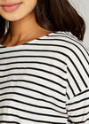 Nautical Stripe Slub Boxy Top, Black, large