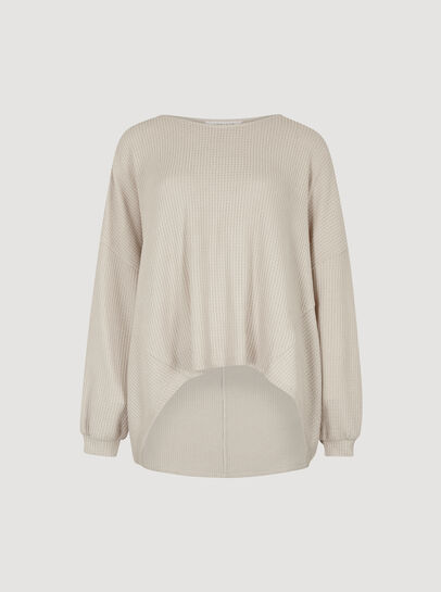 Soft-Touch Oversized Waffle Knit Top