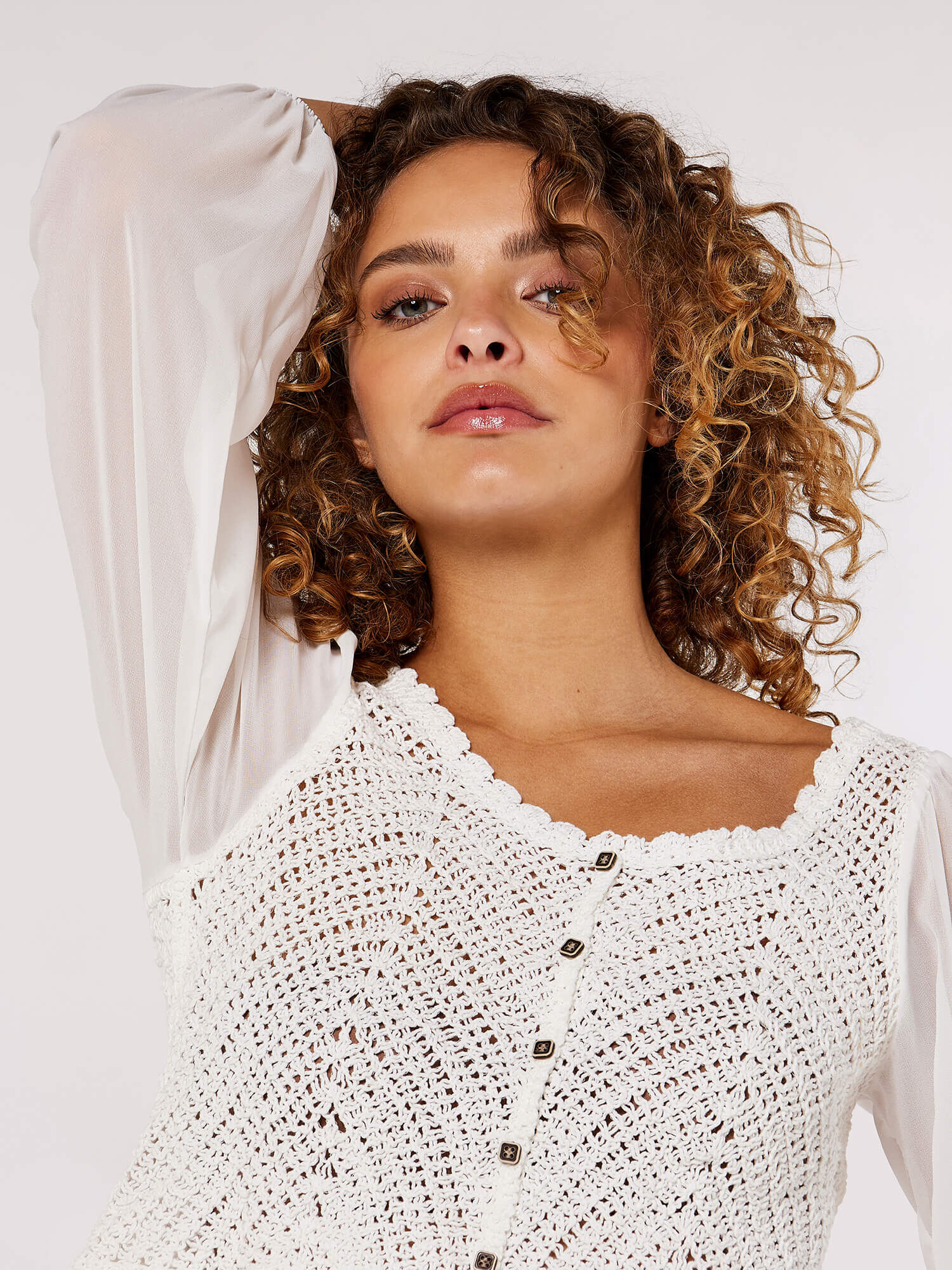 White crochet clearance cardigan
