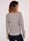 Stud Embellished Batwing Jumper, Grey, large