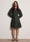 Ditsy Floral Mini Skater Dress, Green, large