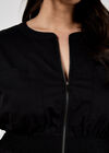 Cotton Blend Utility Mini Dress, Black, large