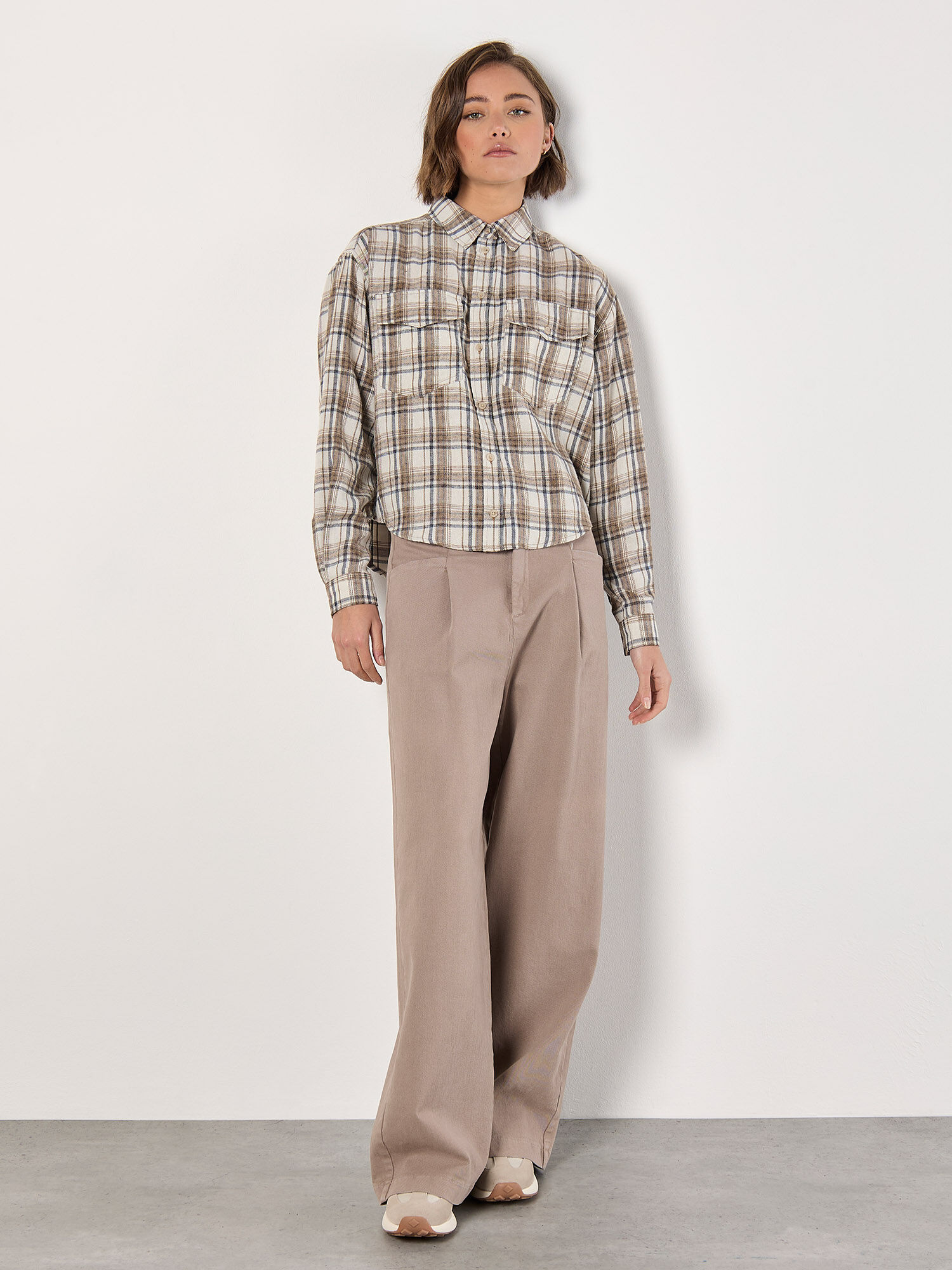 Cropped Check Shirt | Apricot Clothing