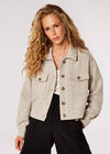 Woven Textured Shacket, Stone, large