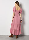 Crinkle Tiered Maxi Dress, Pink, large