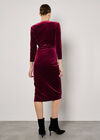 Glitter Velvet Wrap Midi Dress, Burgundy, large