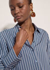 Oversized Stripe Shirt, Blue, large