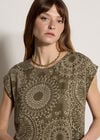 Kaleidoscope Print Woven T-Shirt, Khaki, large