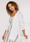 Textured Slub Cardigan, Cream, large